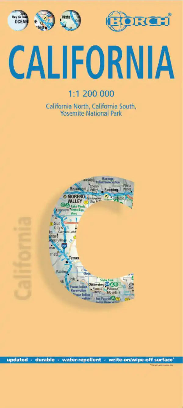 Carte routière plastifiée - Californie | Borch Map carte pliée Borch Map 
