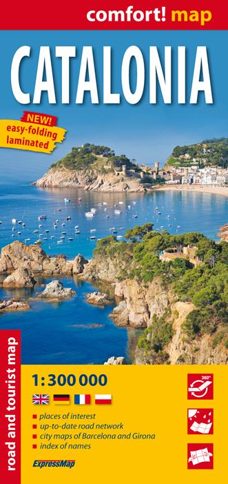 Carte routière plastifiée - Catalogne | Express Map carte pliée Express Map 