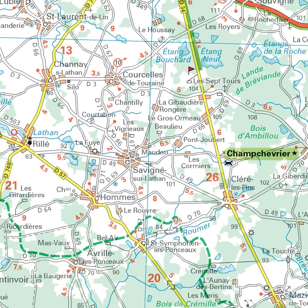 Carte touristique et routière - Châteaux de la Loire | Michelin carte routière Michelin