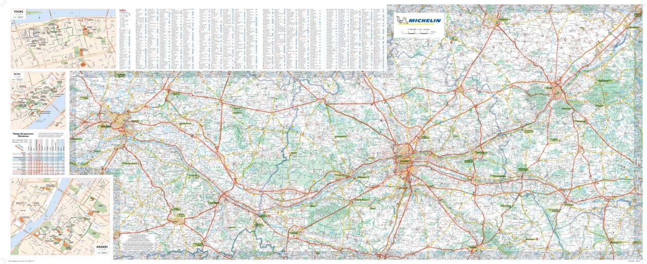 Carte touristique et routière - Châteaux de la Loire | Michelin carte routière Michelin