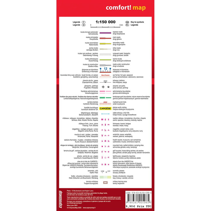 Carte routière plastifiée - Corse | Express Map carte pliée Express Map 