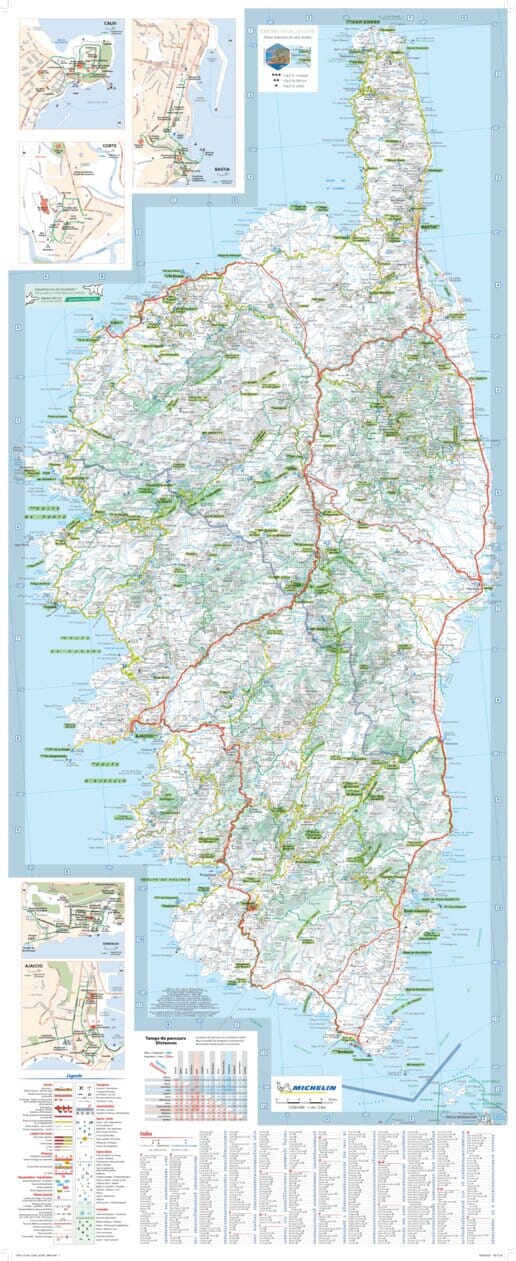 Carte routière et touristique indéchirable - Corse | Michelin carte routière Michelin