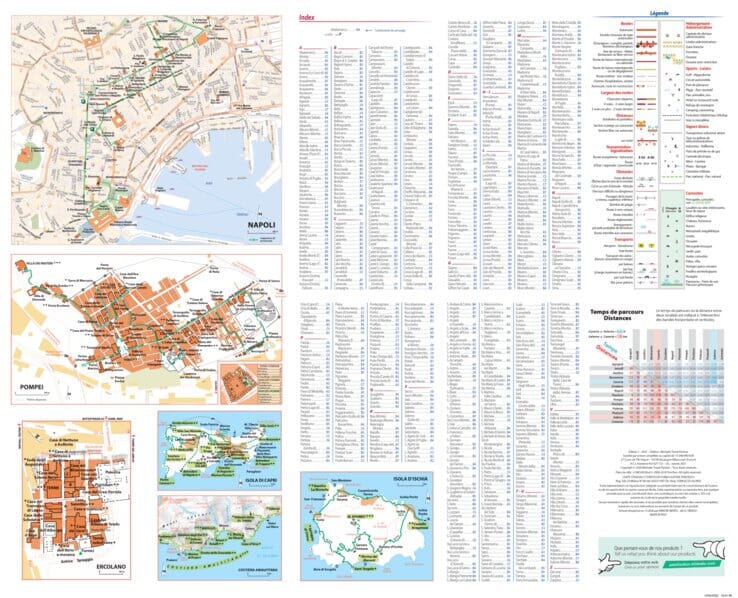 Carte routière plastifiée - Côte Amalfitaine (Naples, Pompéi, Capri, Cilento) | Michelin carte routière Michelin