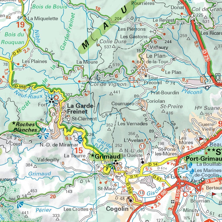 Carte routière plastifiée - Côte d'Azur (Hyères, Cannes, Nice, Menton) | Michelin carte pliée Michelin 