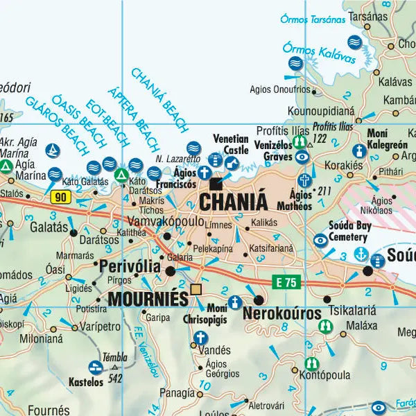 Carte routière plastifiée - Crète | Borch Map carte pliée Borch Map 