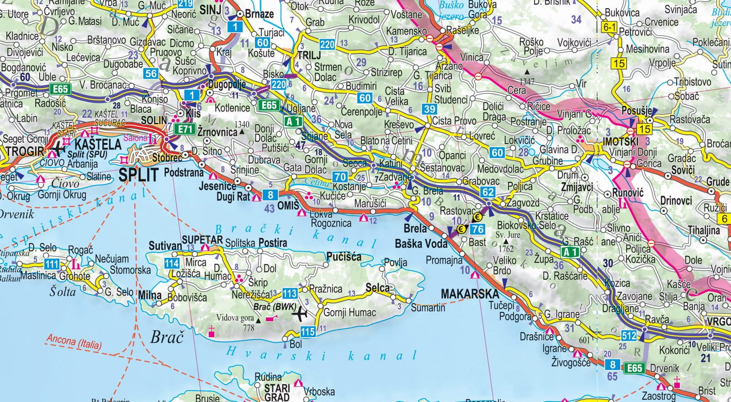 Carte routière plastifiée - Croatie | Express Map carte routière Express Map