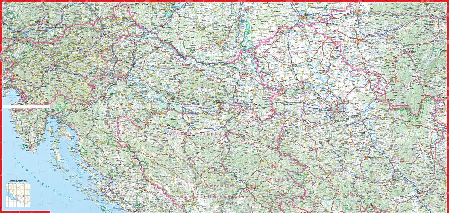 Carte routière plastifiée - Croatie | Express Map carte routière Express Map