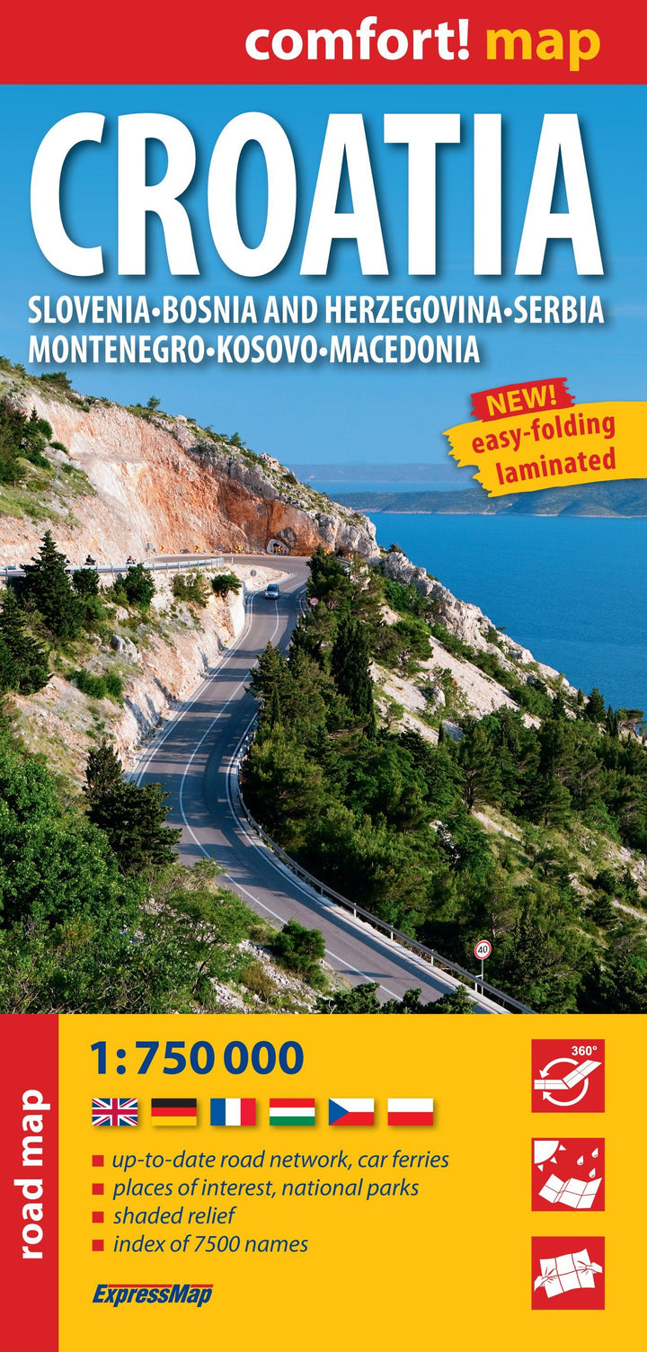 Carte routière plastifiée - Croatie | Express Map carte pliée Express Map 