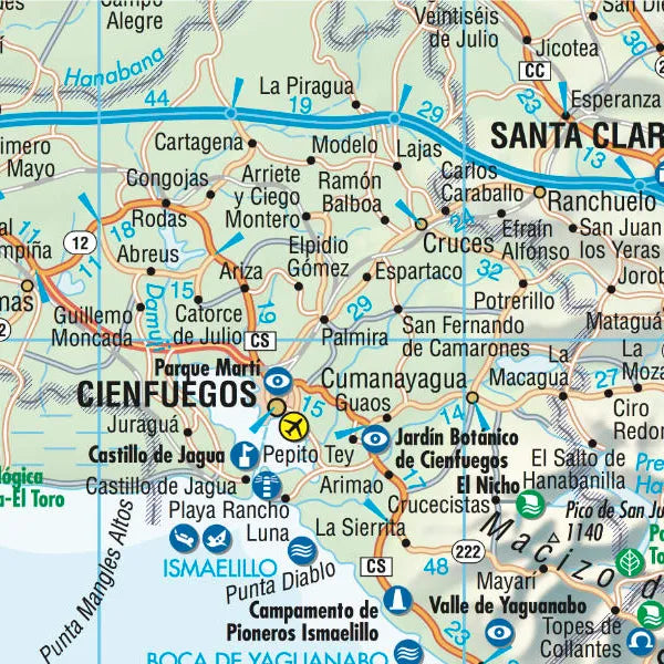 Carte routière plastifiée - Cuba | Borch Maps carte routière Borch Maps