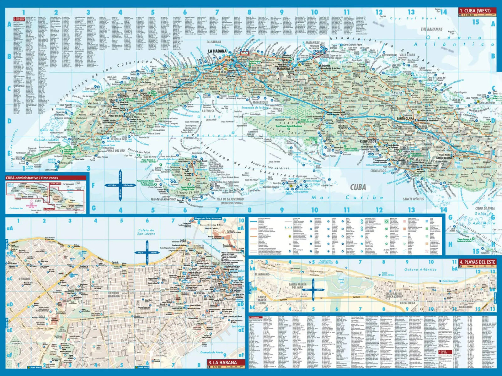 Carte routière plastifiée - Cuba | Borch Maps carte routière Borch Maps