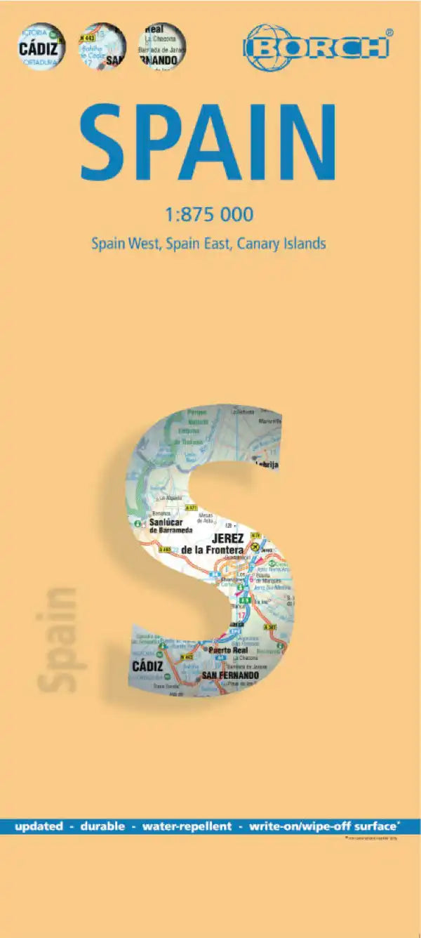 Carte routière plastifiée - Espagne | Borch Map carte pliée Borch Map 