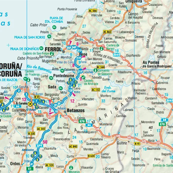 Carte routière plastifiée - Espagne | Borch Map carte pliée Borch Map 