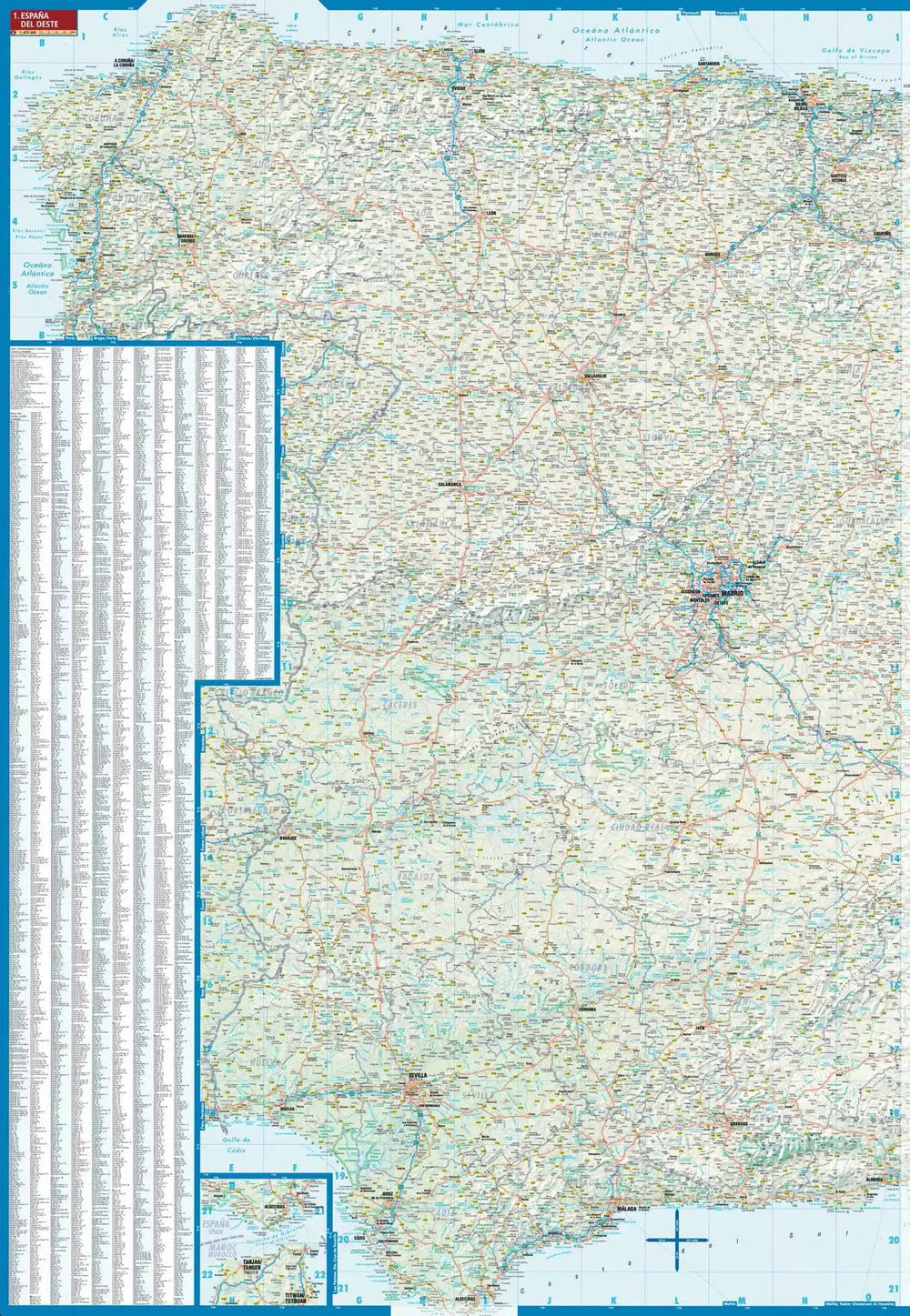 Carte routière plastifiée - Espagne | Borch Map carte pliée Borch Map 