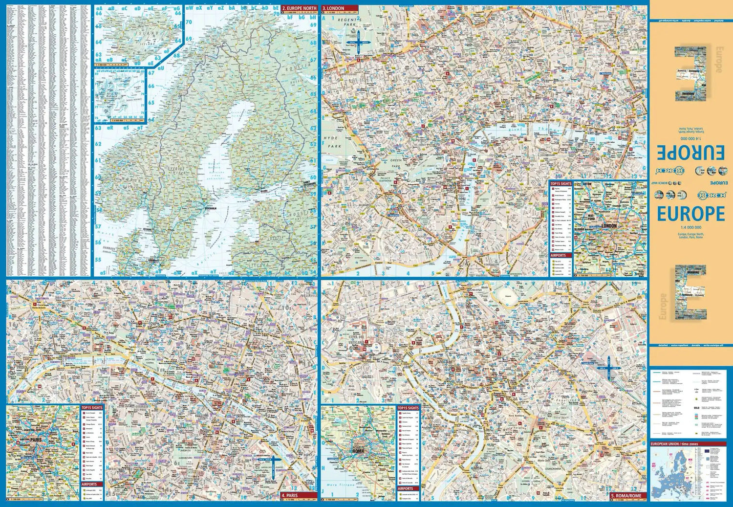 Carte routière plastifiée - Europe | Borch Maps carte routière Borch Maps