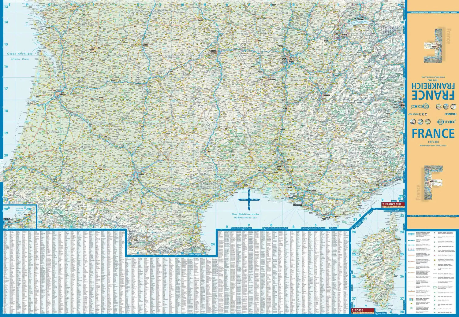Carte routière plastifiée - France | Borch Maps carte routière Borch Maps