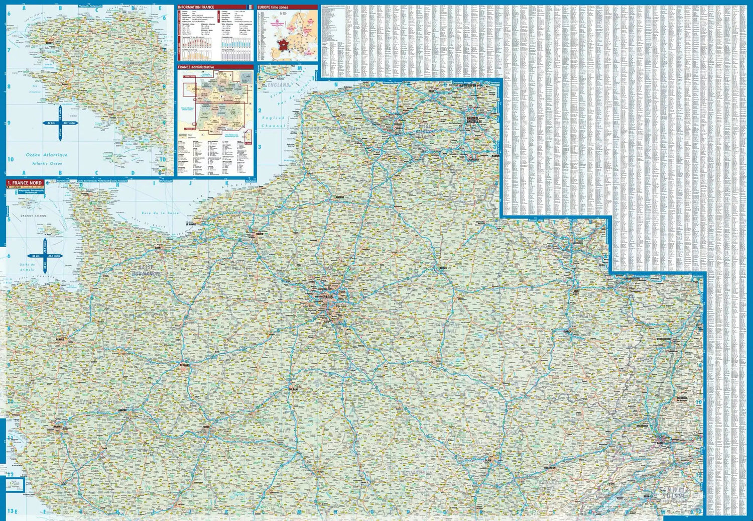 Carte routière plastifiée - France | Borch Maps carte routière Borch Maps