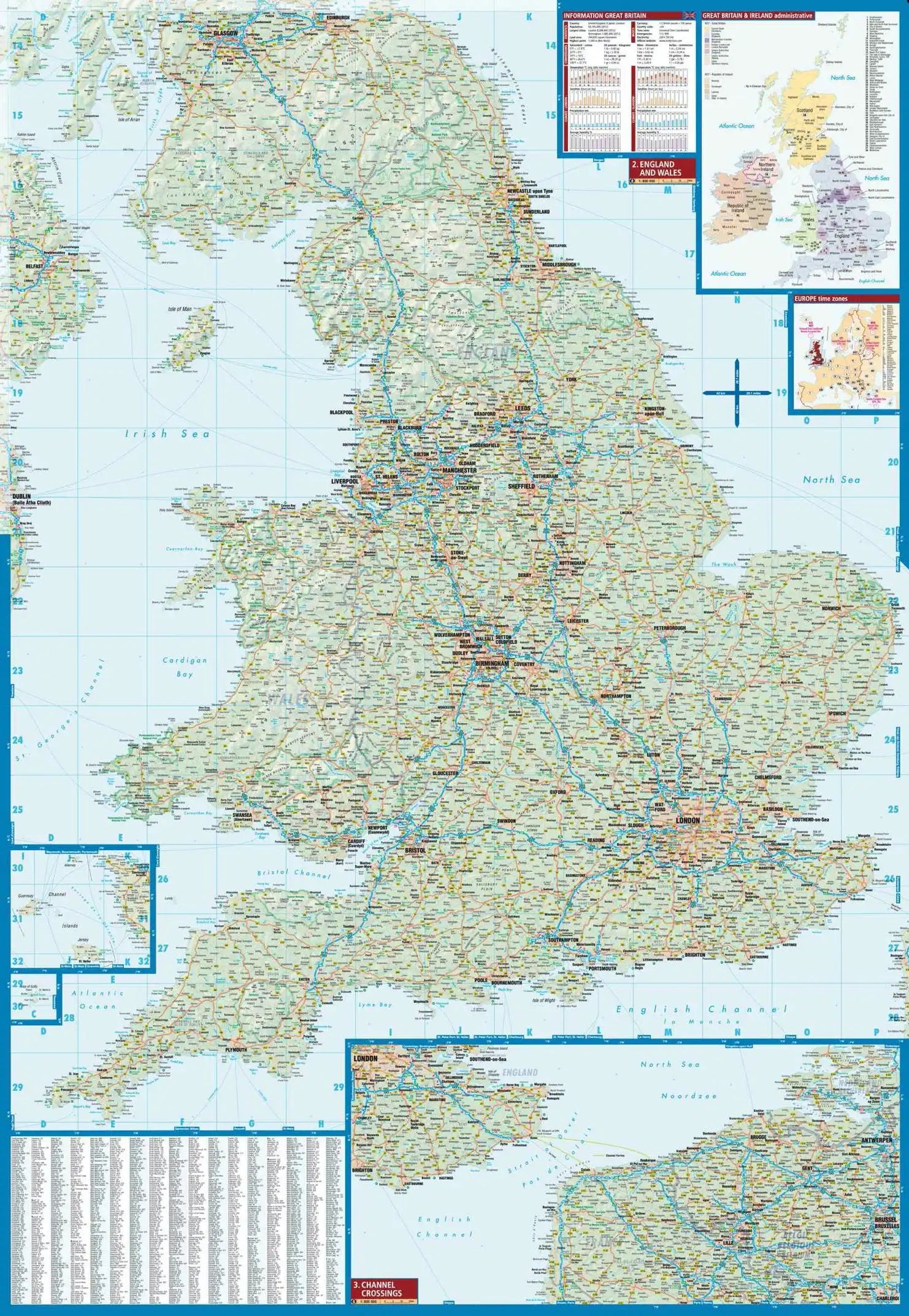 Carte routière plastifiée - Grande Bretagne | Borch Maps carte routière Borch Maps