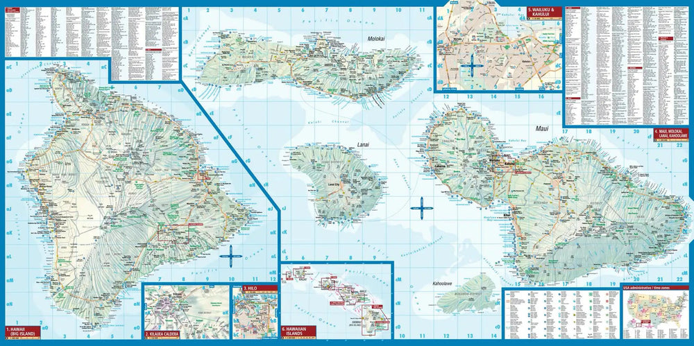 Carte routière plastifiée - Hawaii | Borch Map carte pliée Borch Map 