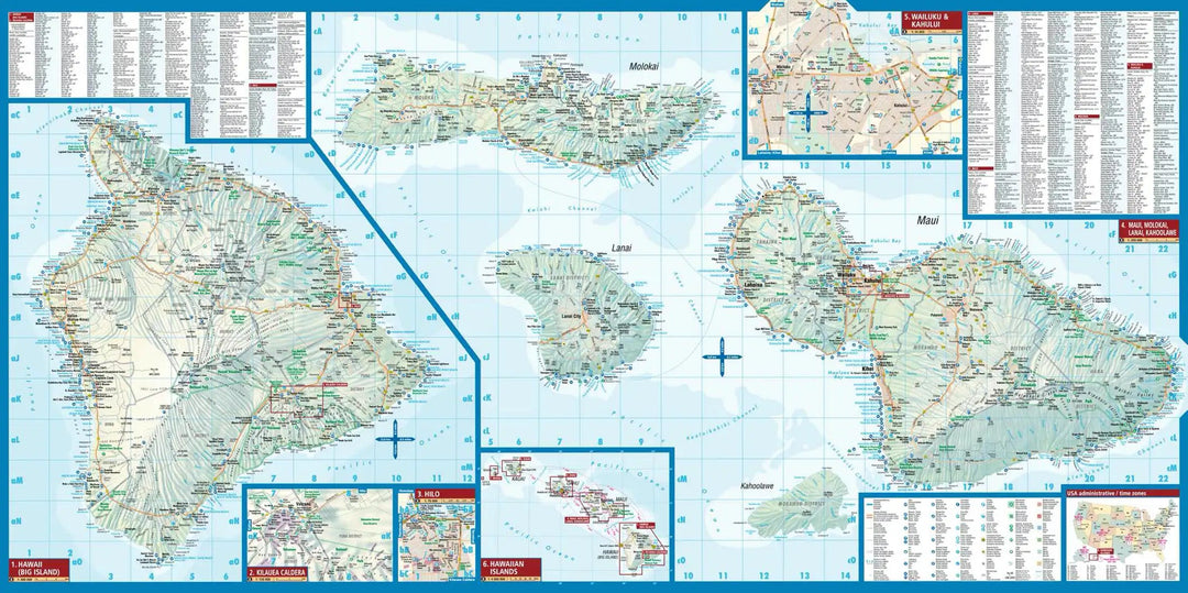 Carte routière plastifiée - Hawaii | Borch Map carte pliée Borch Map 