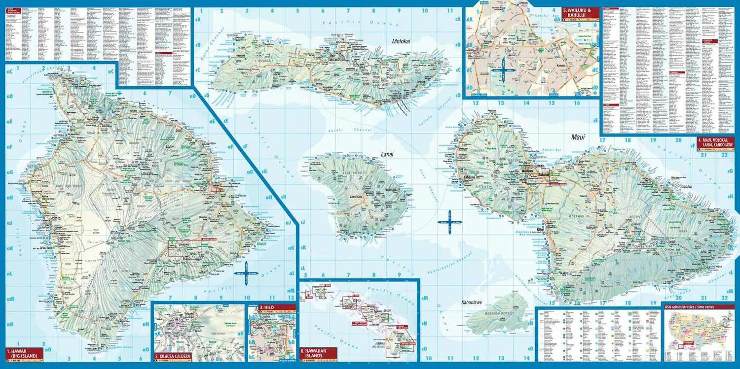 Carte routière plastifiée - Hawaii | Borch Maps carte routière Borch Maps
