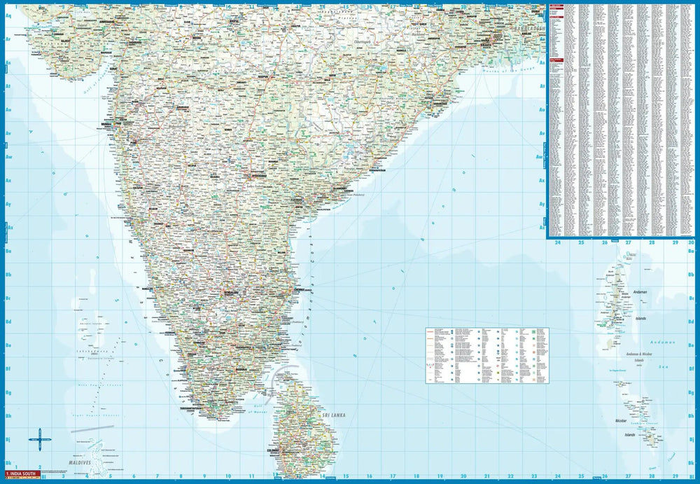 Carte routière plastifiée - Inde Sud | Borch Map carte pliée Borch Map 