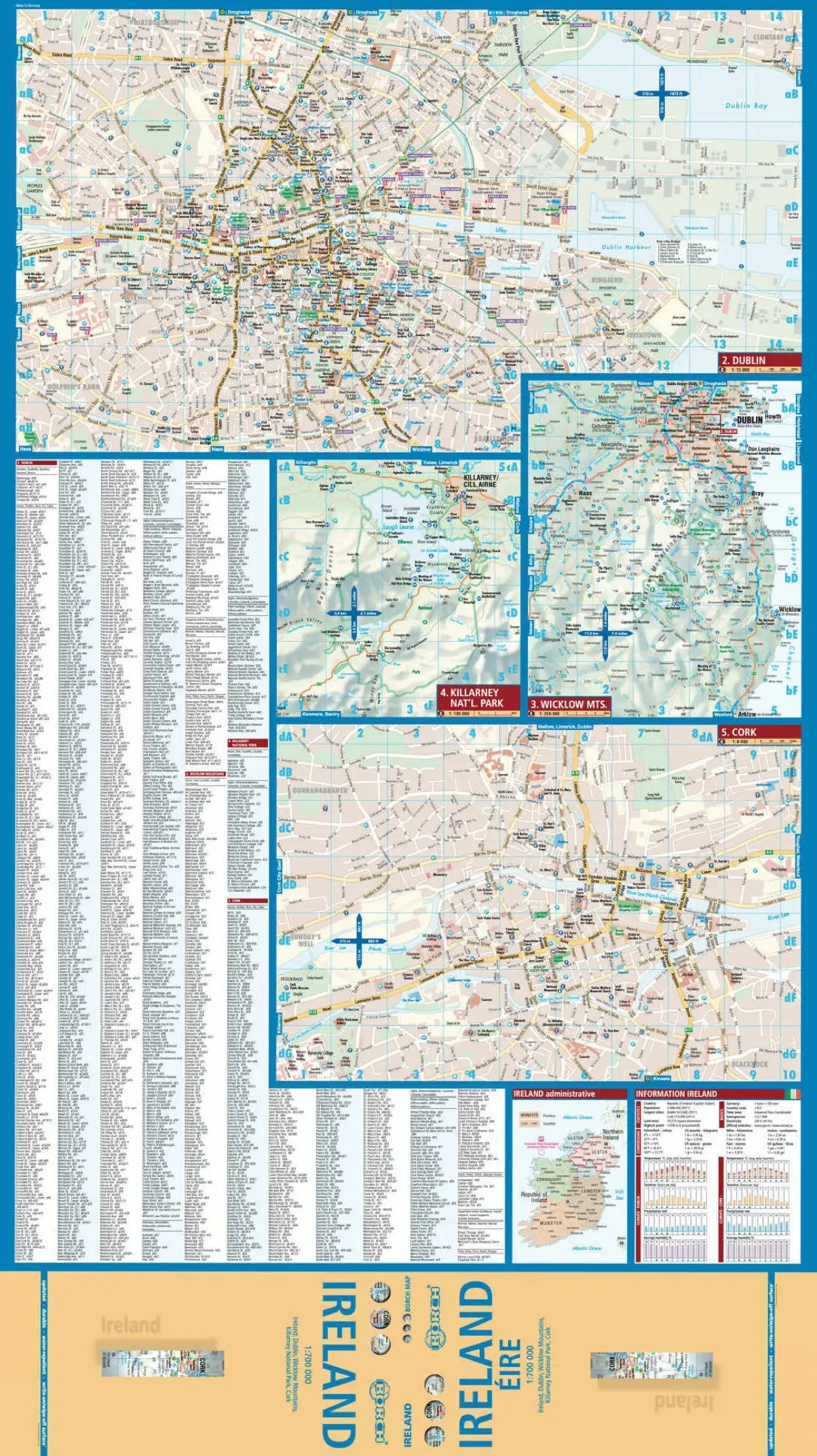 Carte routière plastifiée - Irlande | Borch Maps carte routière Borch Maps
