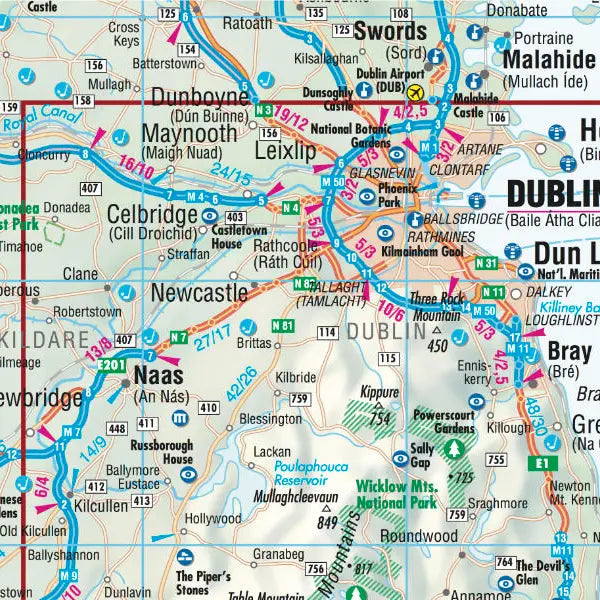 Carte routière plastifiée - Irlande | Borch Maps carte routière Borch Maps