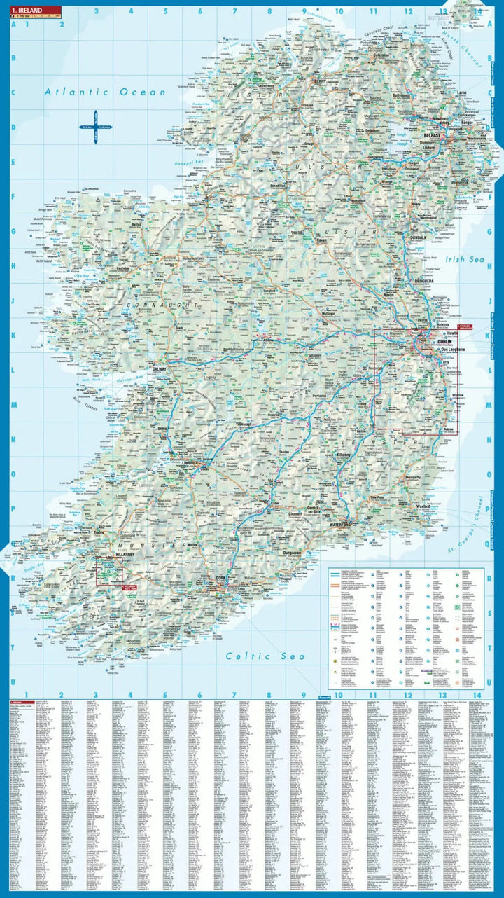Carte routière plastifiée - Irlande | Borch Map carte pliée Borch Map 