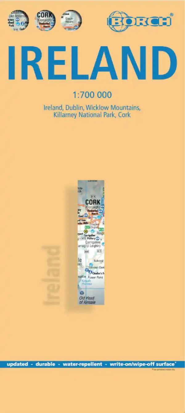 Carte routière plastifiée - Irlande | Borch Maps carte routière Borch Maps