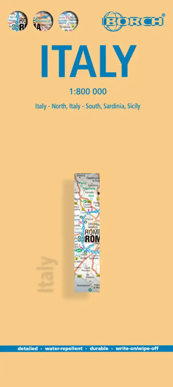 Carte routière plastifiée - Italie | Borch Map carte pliée Borch Map 