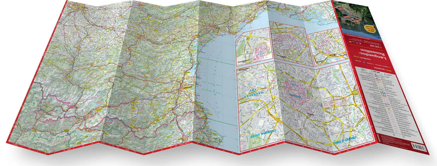 Carte routière plastifiée - Languedoc-Roussillon | Express Map carte routière Express Map