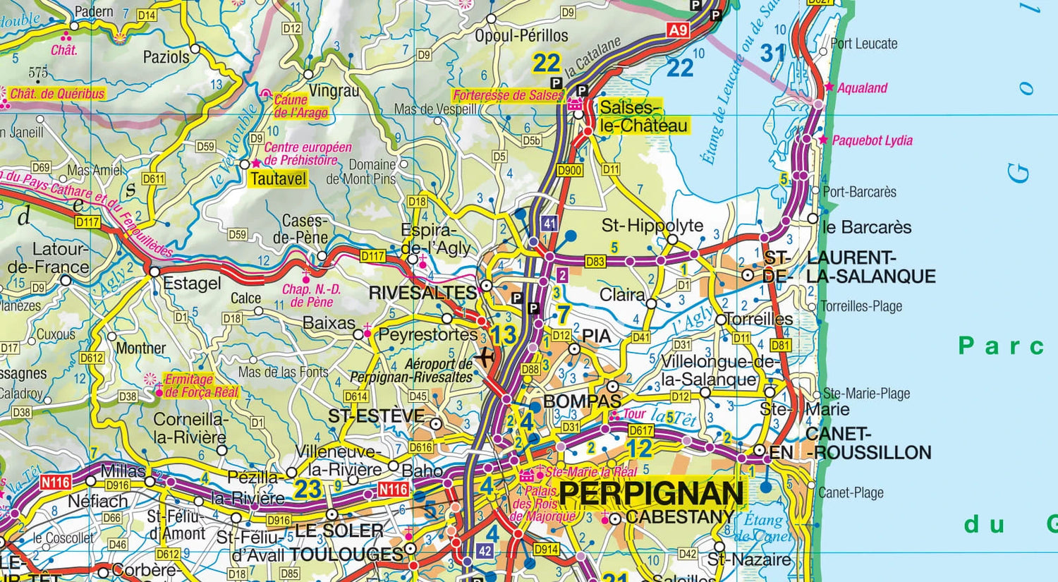 Carte routière plastifiée - Languedoc-Roussillon | Express Map carte routière Express Map