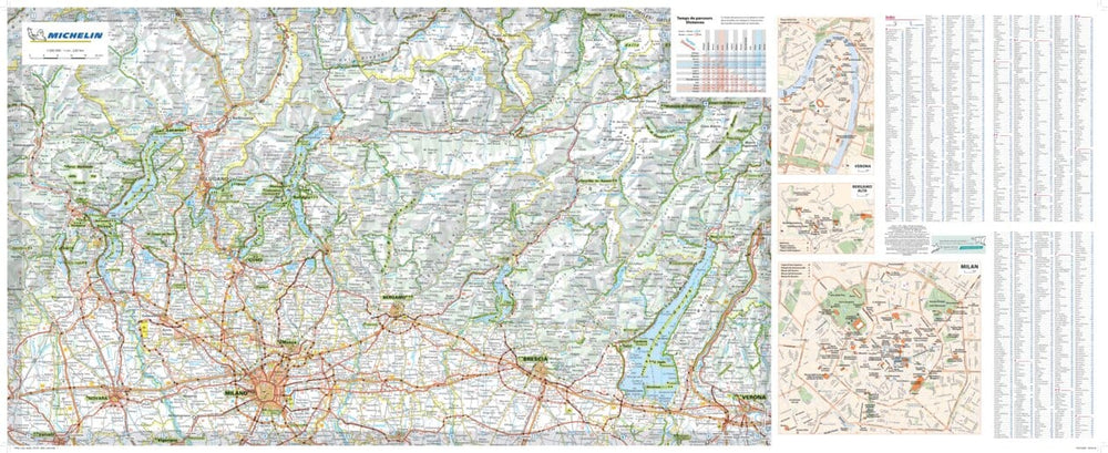 Carte routière plastifiée - Les lacs italiens | Michelin carte pliée Michelin 