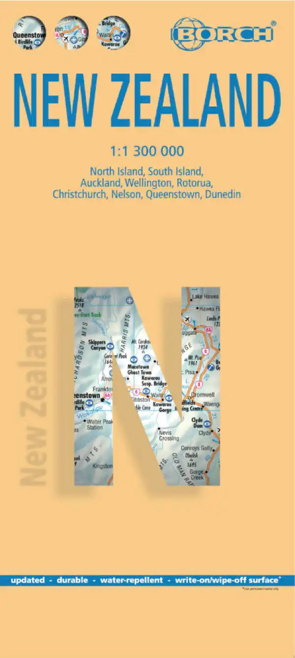 Carte routière plastifiée - Nouvelle Zélande | Borch Map carte pliée Borch Map 