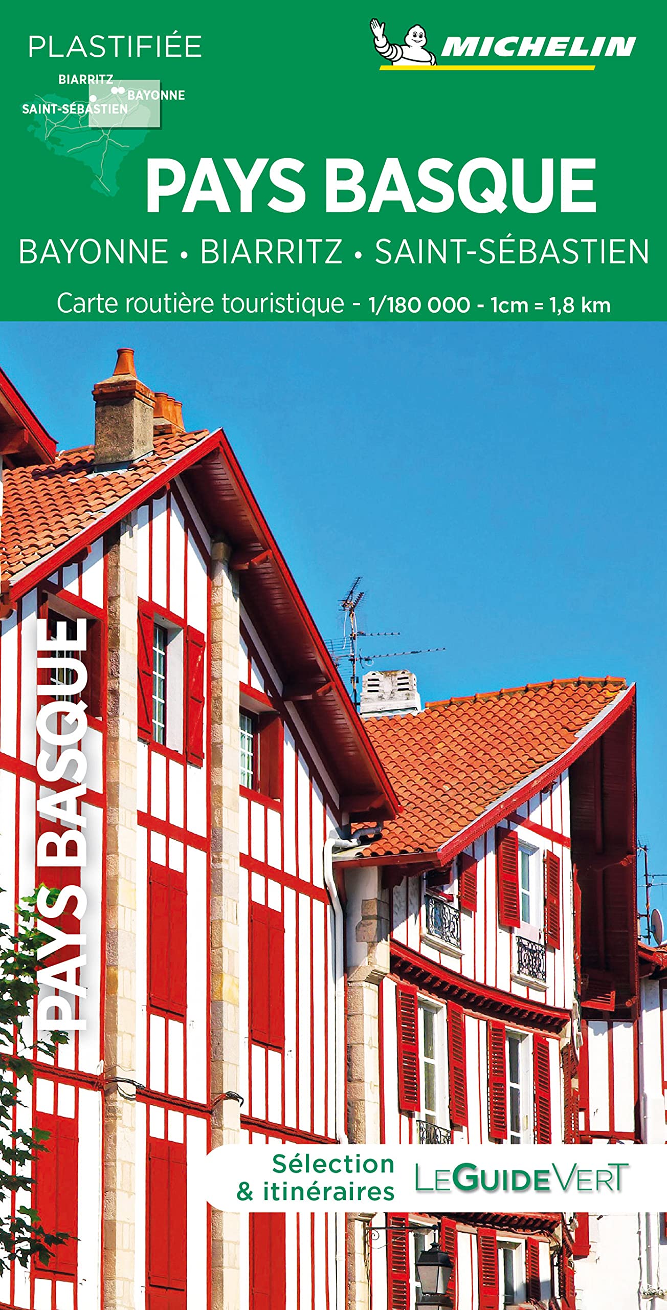 Carte routière plastifiée - Pays Basque (Bayonne, Biarritz, Saint-Sébastien) | Michelin carte routière Michelin