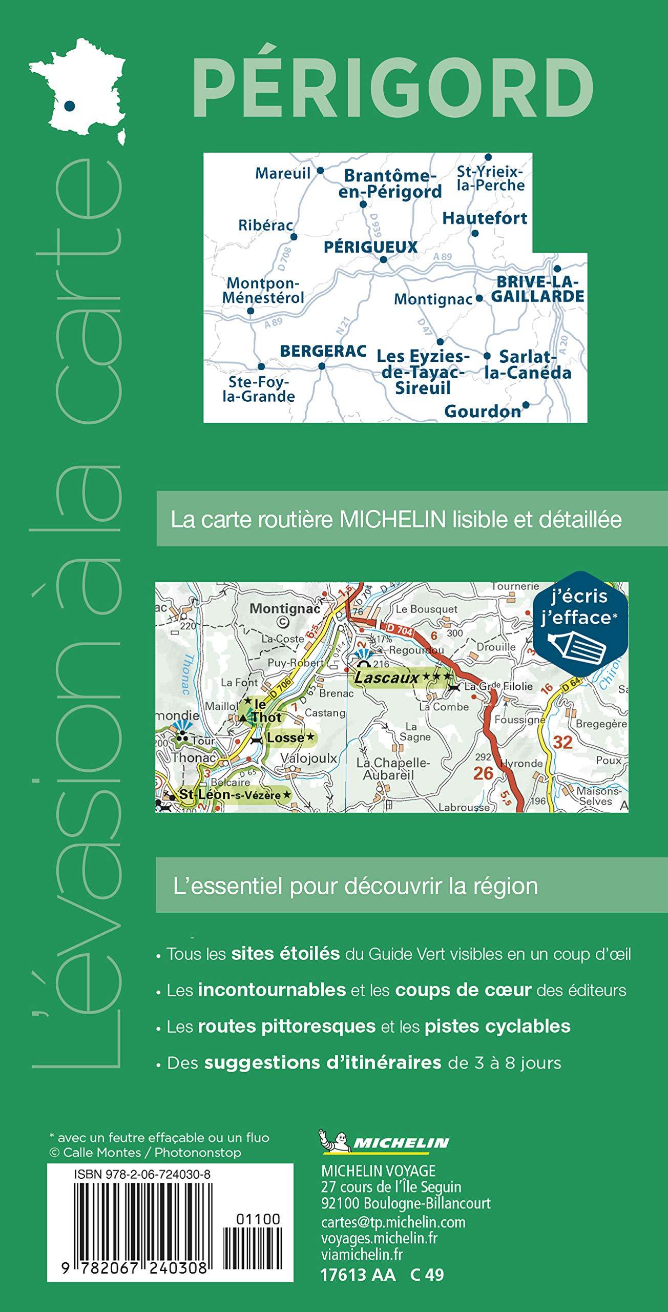 Carte touristique et routière - Périgord | Michelin carte routière Michelin