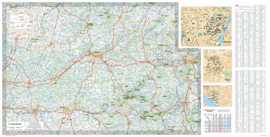 Carte routière plastifiée - Périgord | Michelin carte pliée Michelin 