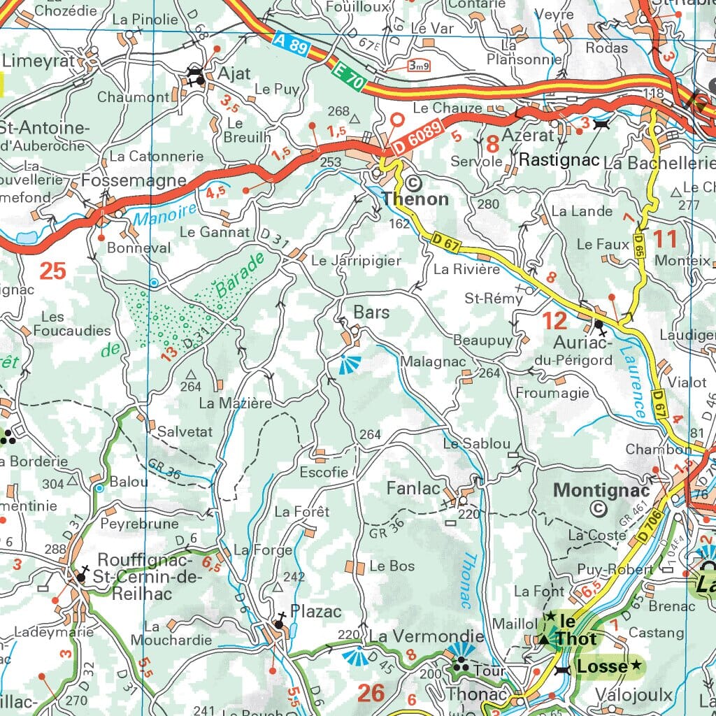 Carte touristique et routière - Périgord | Michelin carte routière Michelin