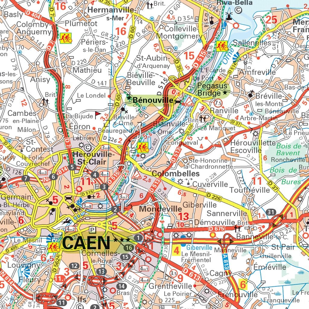 Carte routière plastifiée - Plages du débarquement, Presqu'ile du Cotentin | Michelin carte routière Michelin