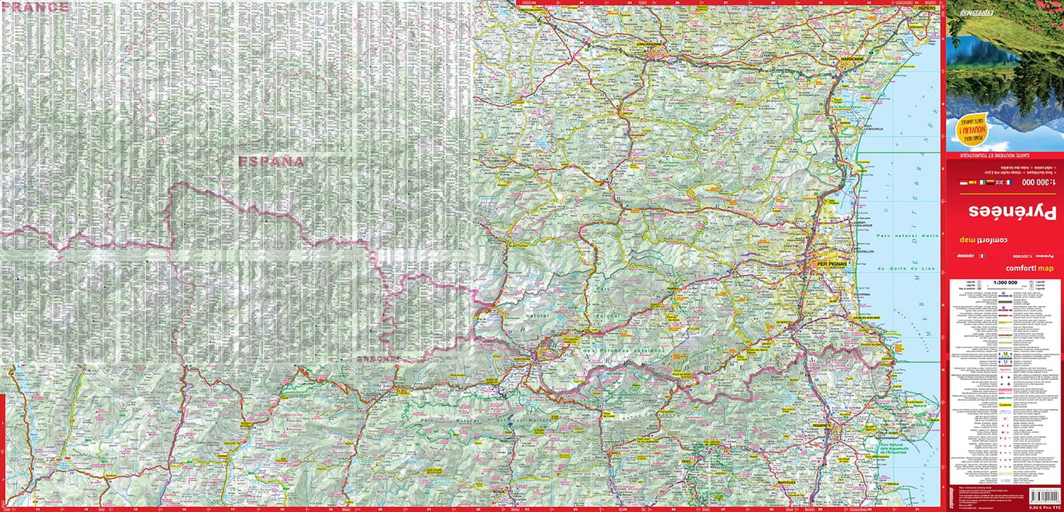 Carte routière plastifiée - Pyrénées | Express Map carte routière Express Map