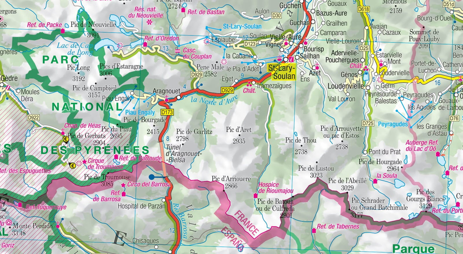 Carte routière plastifiée - Pyrénées | Express Map carte routière Express Map