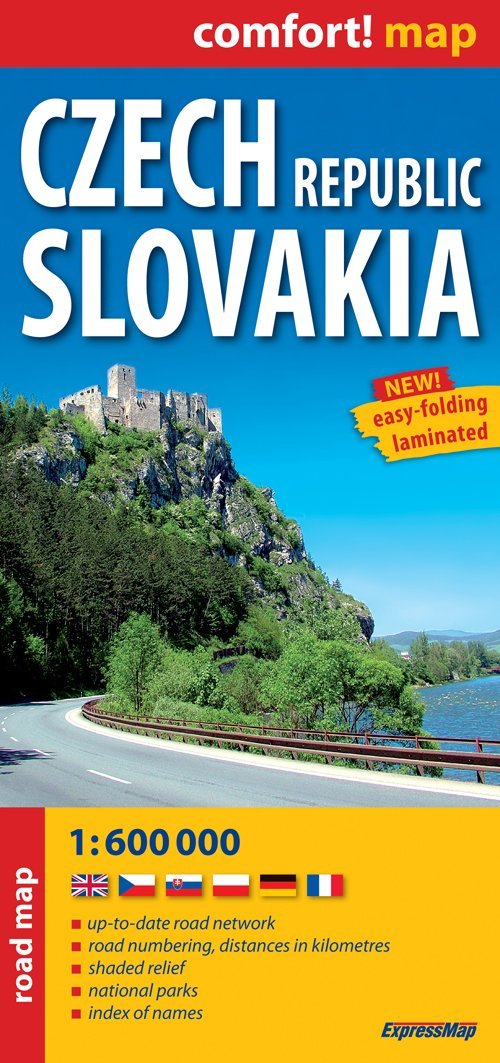 Laminated road map - Czech Republic, Slovakia | Express Map – Cartovia