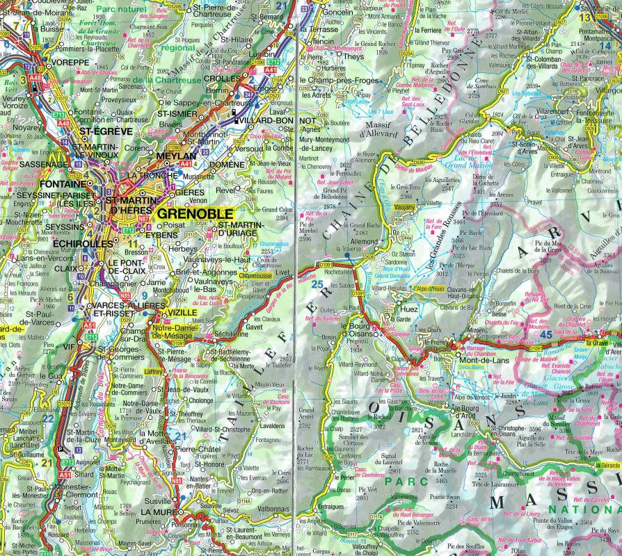 Carte routière plastifiée - Rhône-Alpes | Express Map carte routière Express Map