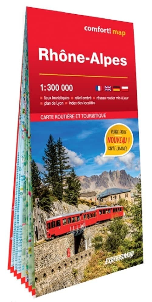 Carte routière plastifiée - Rhône-Alpes | Express Map carte routière Express Map