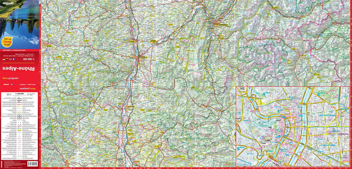 Carte routière plastifiée - Rhône-Alpes | Express Map carte routière Express Map