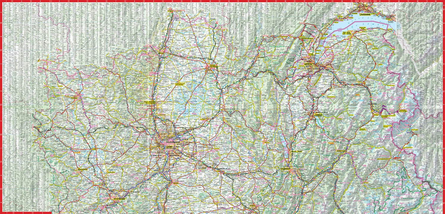 Carte routière plastifiée - Rhône-Alpes | Express Map carte routière Express Map