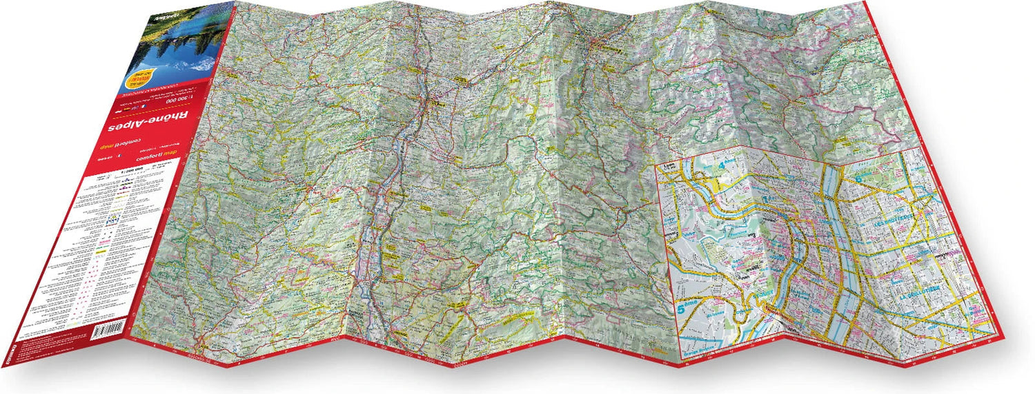 Carte routière plastifiée - Rhône-Alpes | Express Map carte routière Express Map