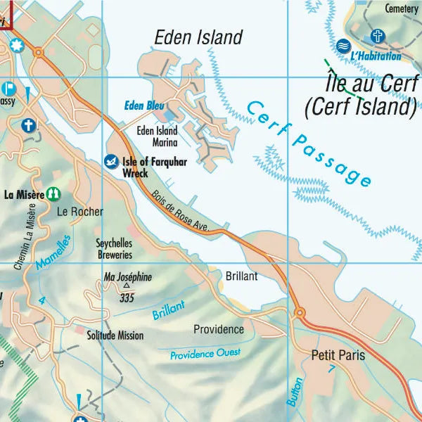 Carte routière plastifiée - Seychelles | Borch Map carte pliée Borch Map 