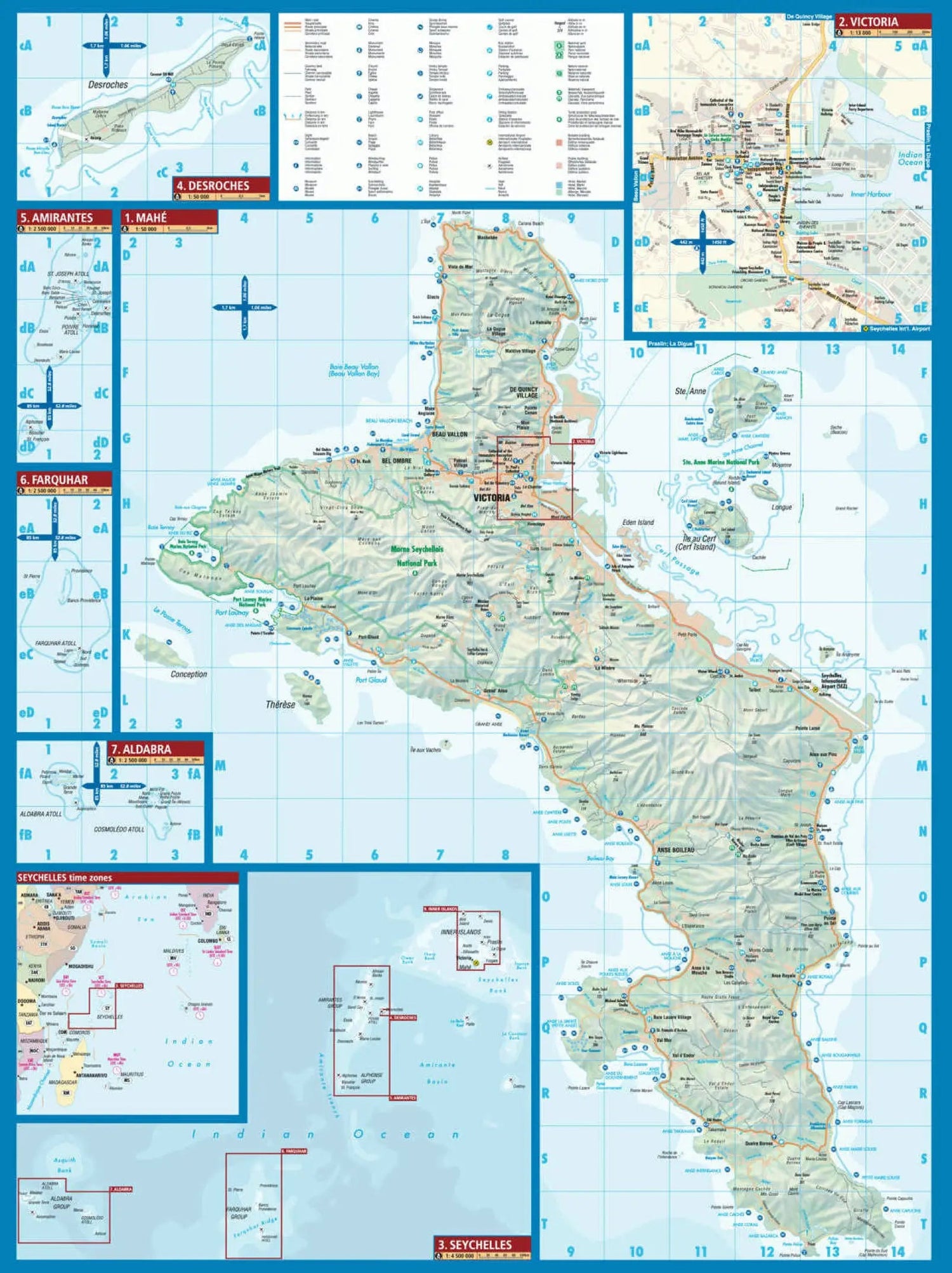 Carte routière plastifiée - Seychelles | Borch Maps carte routière Borch Maps