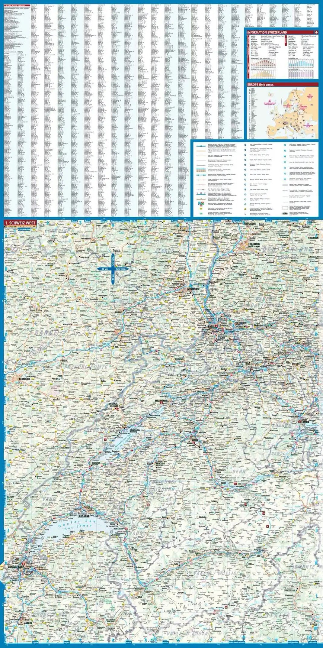 Carte routière plastifiée - Suisse | Borch Maps carte routière Borch Maps